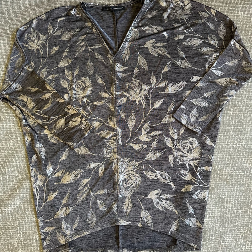 WHBM Long Sleeve Jetsetter Dolman Sleeve Tunic Silver Gray size XS - Picture 12 of 14